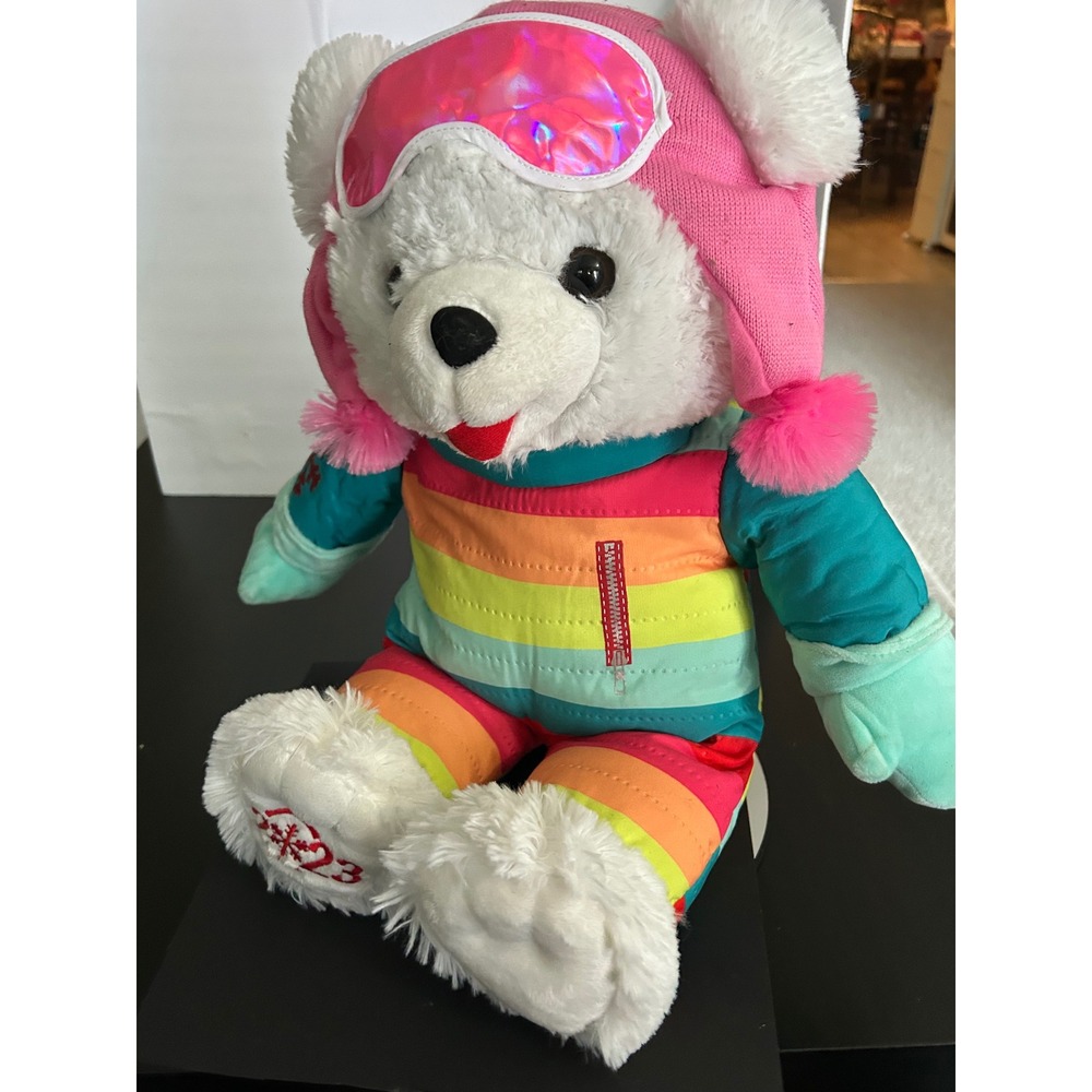 Plush Toy Christmas Snowflake Teddy Ski Bear 2023 Rainbow Snowflake Teddy